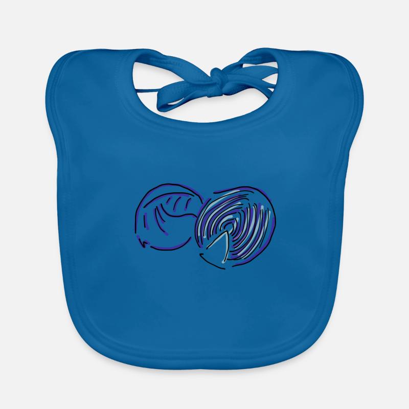 red cabbage - Organic Baby Bibs - peacock-blue