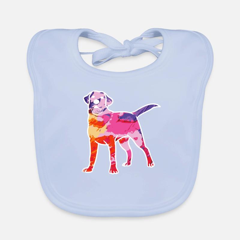 Rainbow Labrador Retriever dog gift Organic Baby Bibs