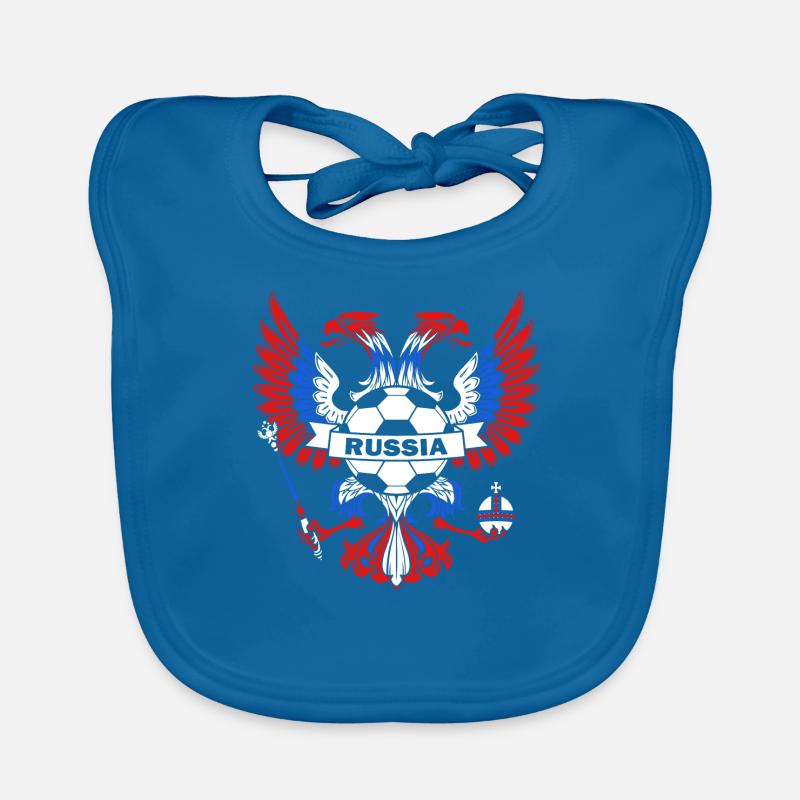 Drapeau de la Russie Moscou Poutine nation russe - Bavoir bio Bébé - bleu paon