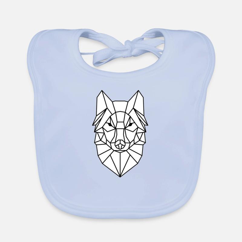 Simple wolf head design Organic Baby Bibs