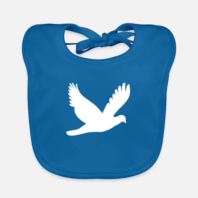 colombe - Bavoir bio Bébé - bleu paon