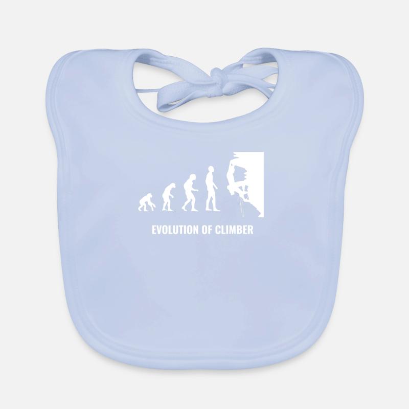 Climbing sport rock mountain nature evolution white Organic Baby Bibs