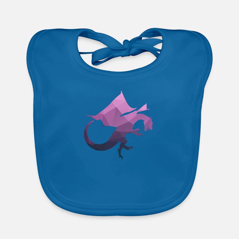dragon - Bavoir bio Bébé - bleu paon