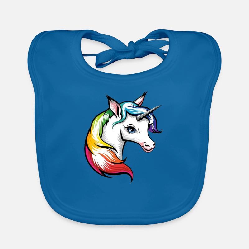 Bunter Einhorn Kopf Baby Bio-Lätzchen