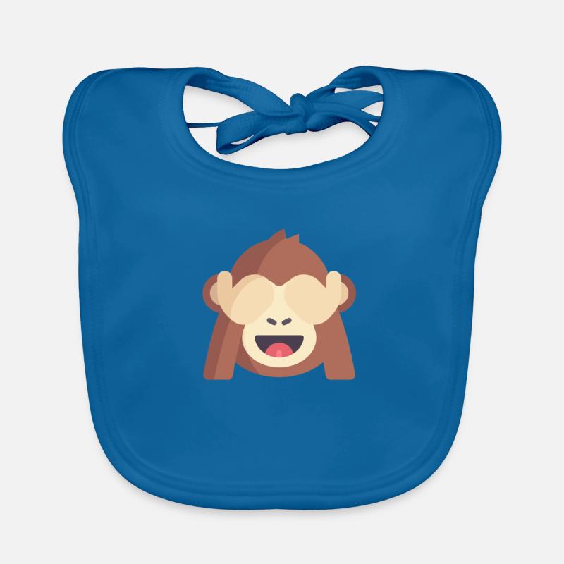 cute monkey emoticon Organic Baby Bibs