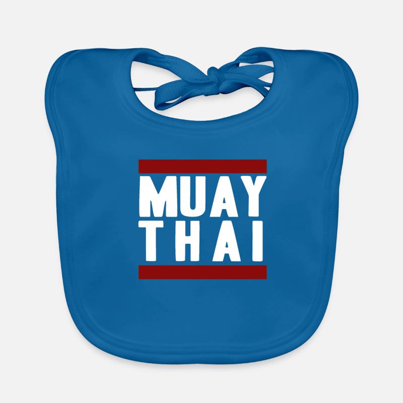 MuayThai - Baby Bio-Lätzchen - Pfauenblau