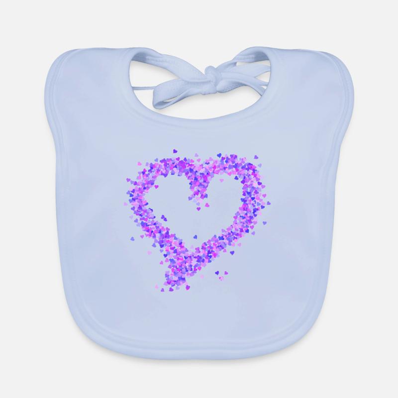 Heart purple Organic Baby Bibs