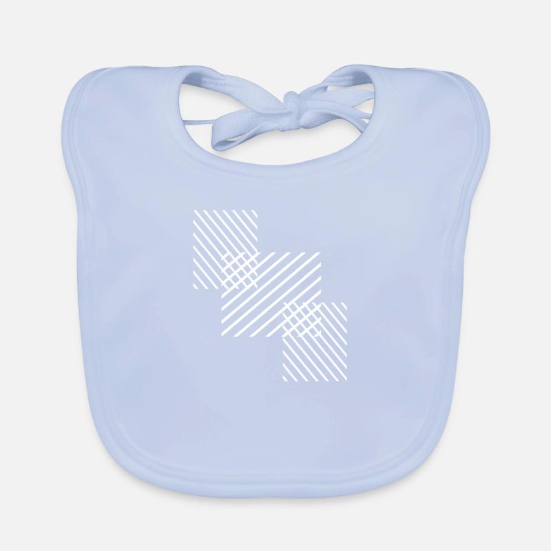 Cool pattern lines shirt with hatching Organic Baby Bibs