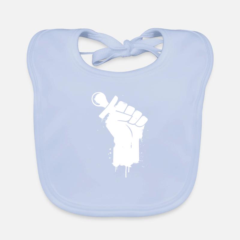 Stencil Hand Schnuller weiss Geschenk Baby Bio-Lätzchen