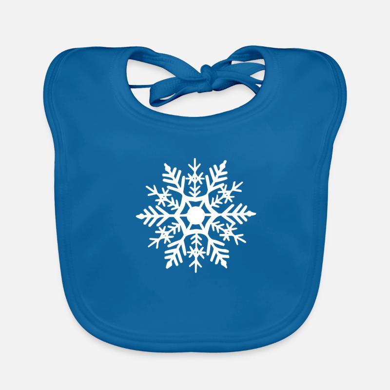 White snowflake for Christmas Organic Baby Bibs