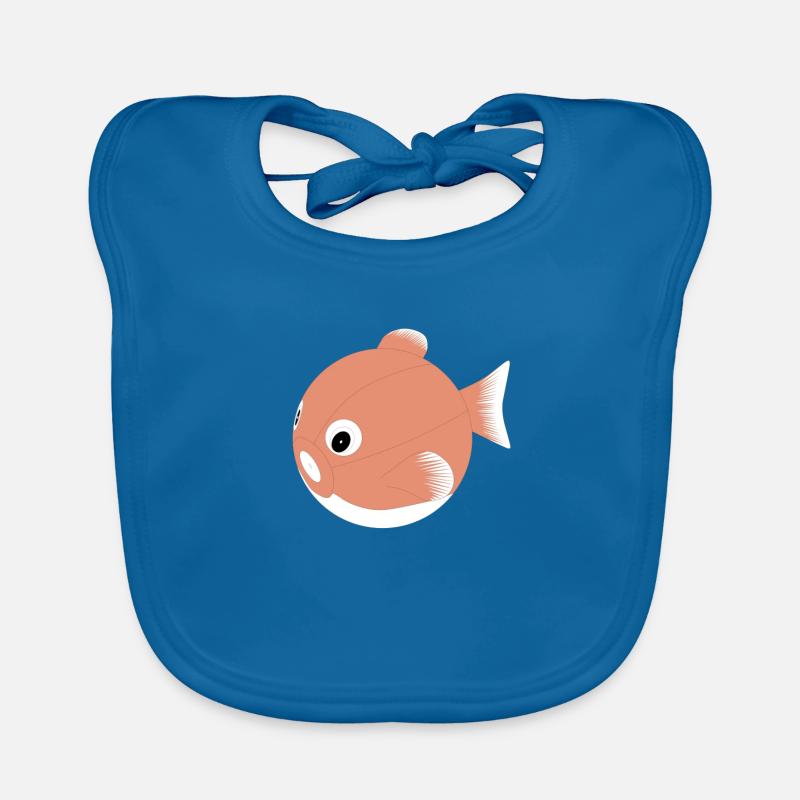 Poisson du Japon - Bavoir bio Bébé - bleu paon