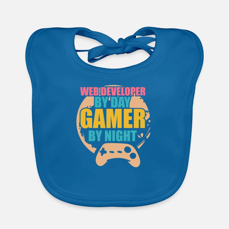 Developer Web Developer By Day Gamer By Night Baby Bio-Lätzchen
