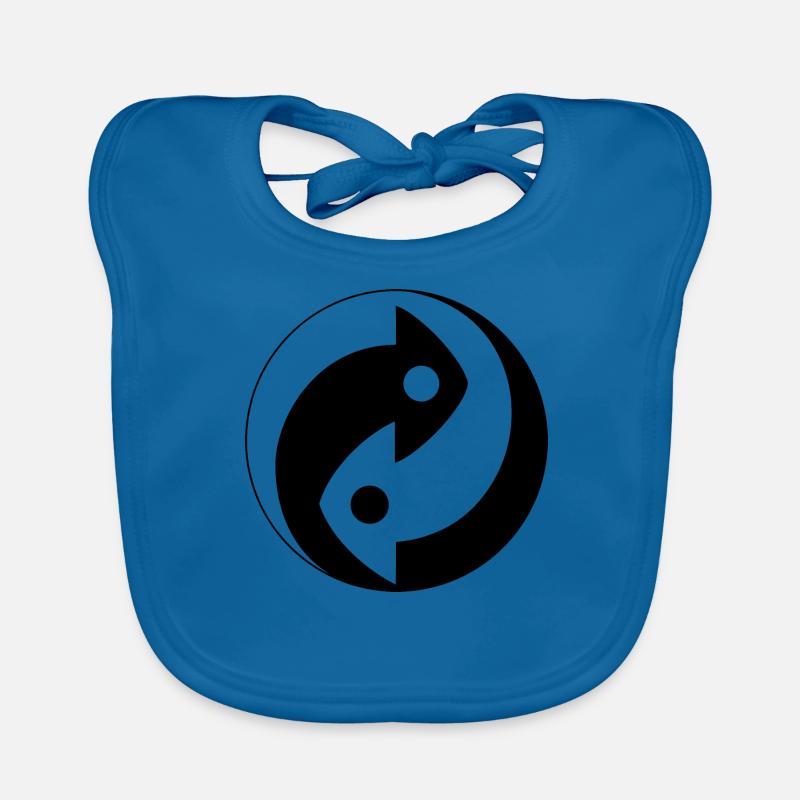 Ying und Yang mal anders - Baby Bio-Lätzchen - Pfauenblau