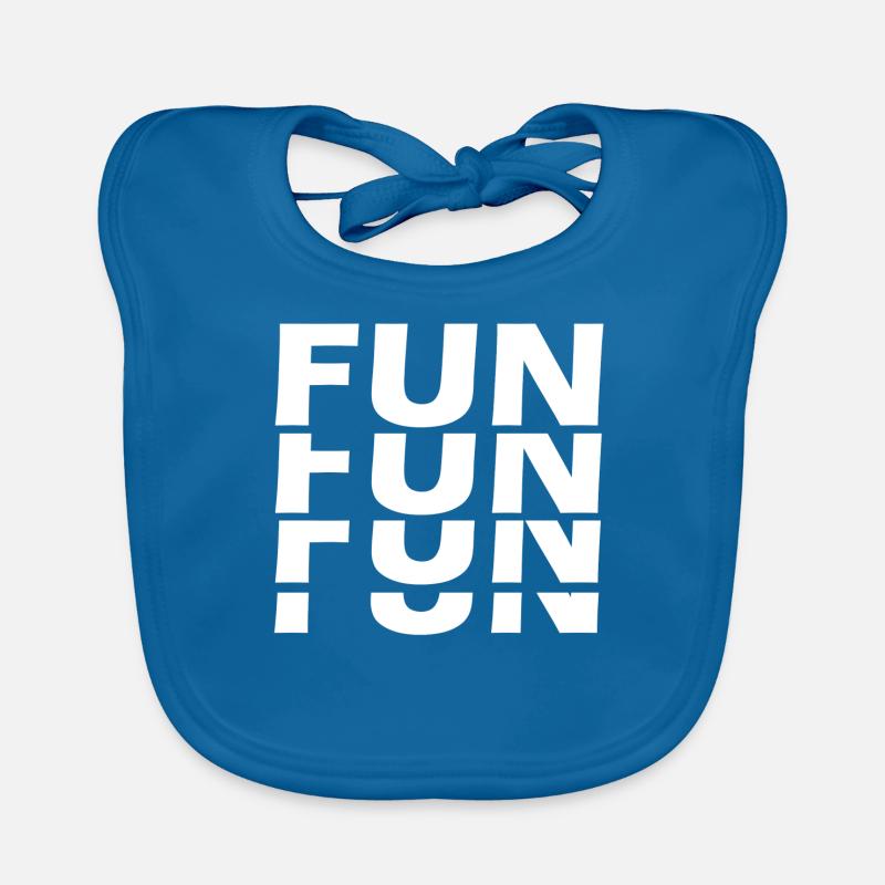 Fun Fun Fun Fun - Organic Baby Bibs - peacock-blue