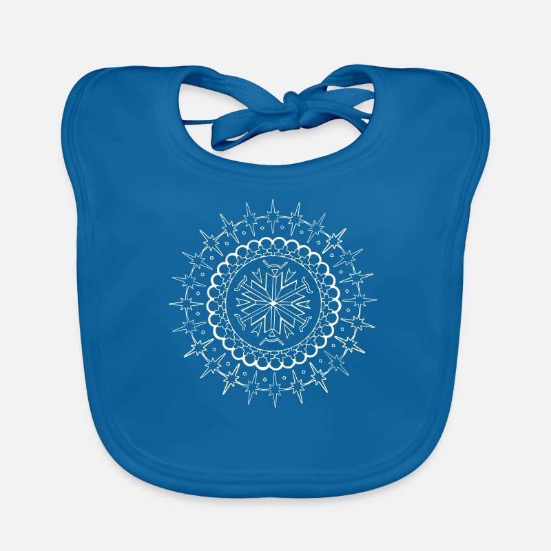 Crystal mandala vector white Organic Baby Bibs