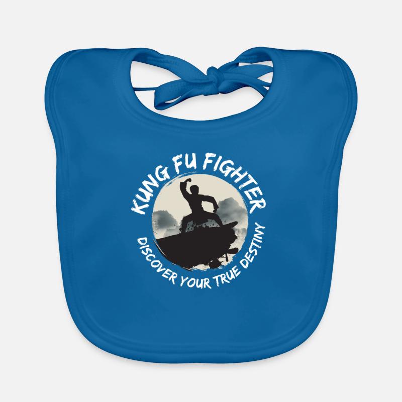 Kung Fu - Baby Bio-Lätzchen - Pfauenblau