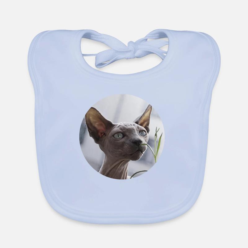 Chat nu chat sphynx Bavoir bio Bébé