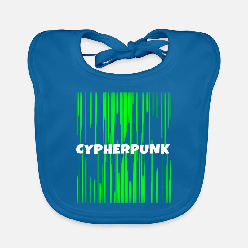 Cypherpunk | Cyber punk | Programme informatique Nerd Geek - Bavoir bio Bébé - bleu paon