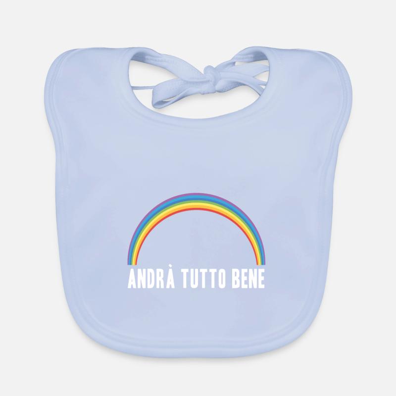 Andrà tutto bene Regenbogen alles wird gut Baby Bio-Lätzchen
