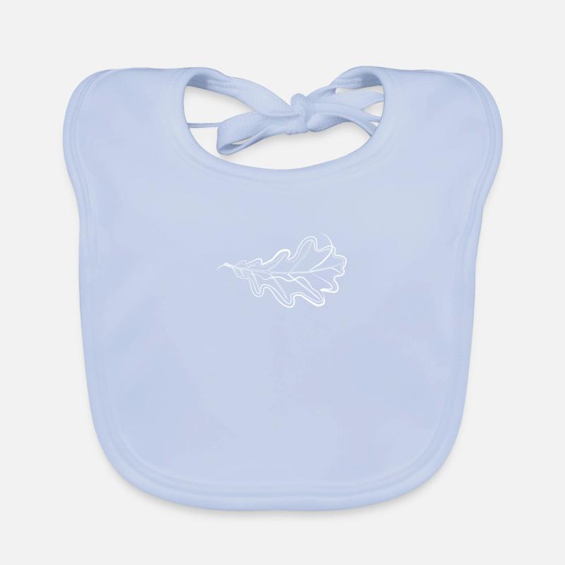 Oak leaf - one line drawing Organic Baby Bibs