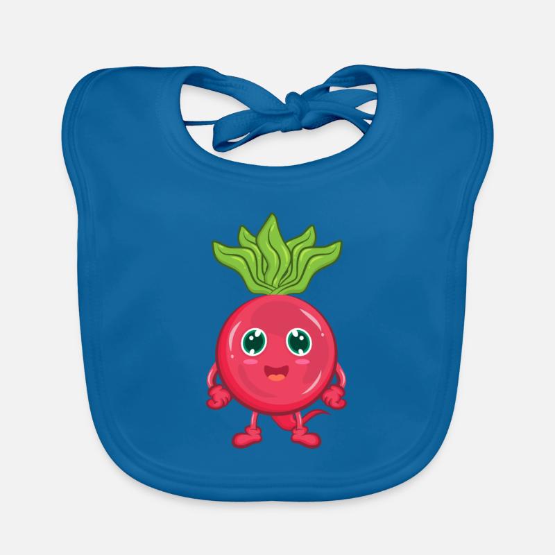 Radieschen Gemüse - Baby Bio-Lätzchen - Pfauenblau