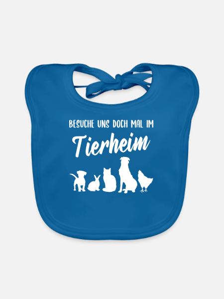 Tierheim Heimtiere Spruch Geschenk Tierschutz Tier - Baby Bio-Lätzchen - Pfauenblau - Vorne