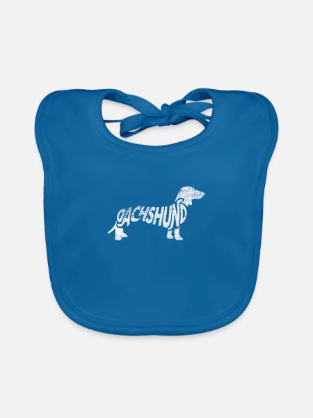 Dackel - Baby Bio-Lätzchen - Pfauenblau