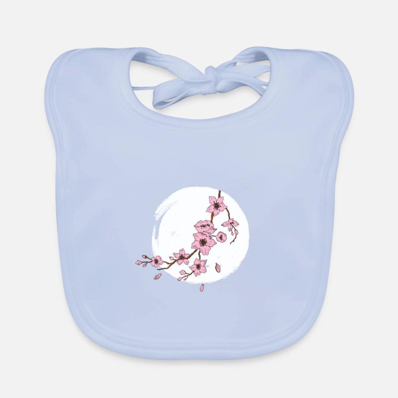 Cherry blossom moon Organic Baby Bibs