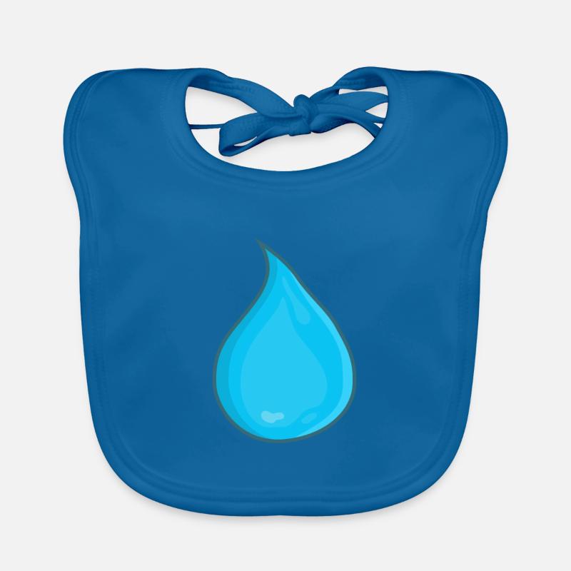 Goutte d'eau - Bavoir bio Bébé - bleu paon