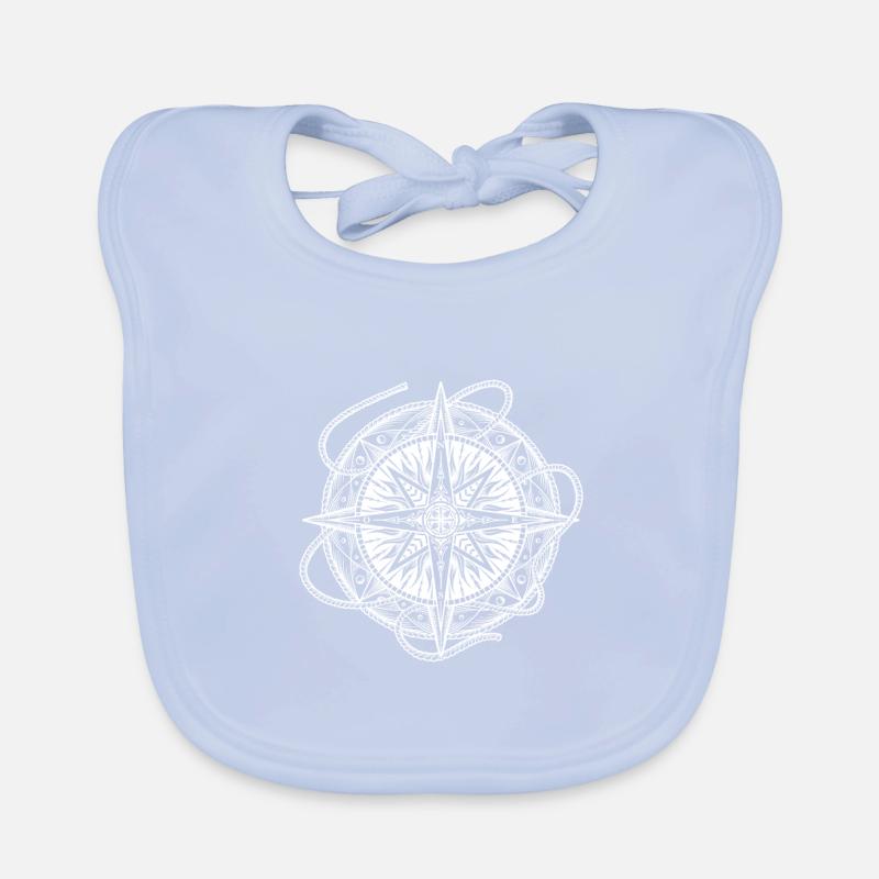 Compass rose with ship jam Organic Baby Bibs