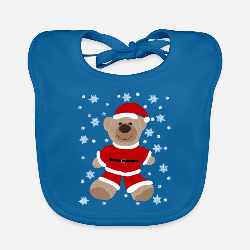 Brauner Teddybär Weihnachtsmann Anzug, Schneestern Baby Bio-Lätzchen