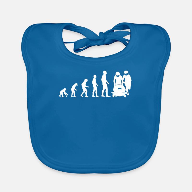Bobfahrer Evolution Bobfahren Bobsport Geschenk Baby Bio-Lätzchen