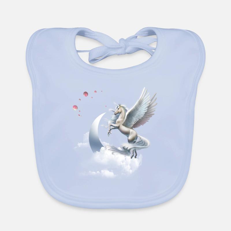 Einhorn oder Pegasus Fliegendes Pferd Baby Bio-Lätzchen