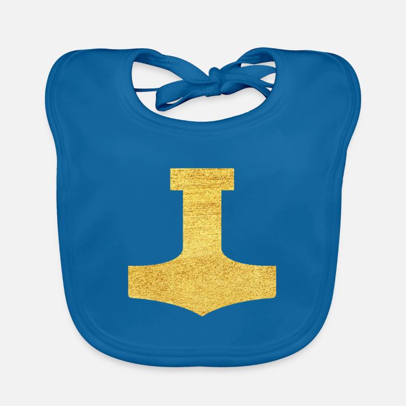 Mjölnir Protective Symbol Mjolnir Thor's Hammer Organic Baby Bibs
