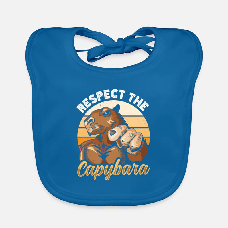 Respect The Capybara - Baby Bio-Lätzchen - Pfauenblau