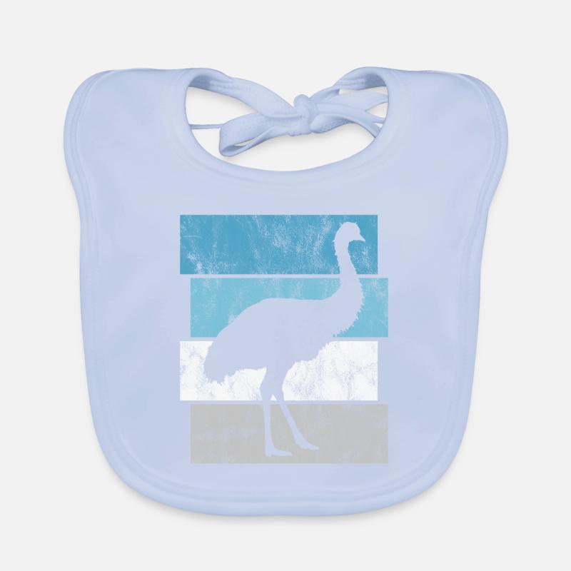 Oiseau de course Dromaius Retro Autruche Emu Australie Bavoir bio Bébé