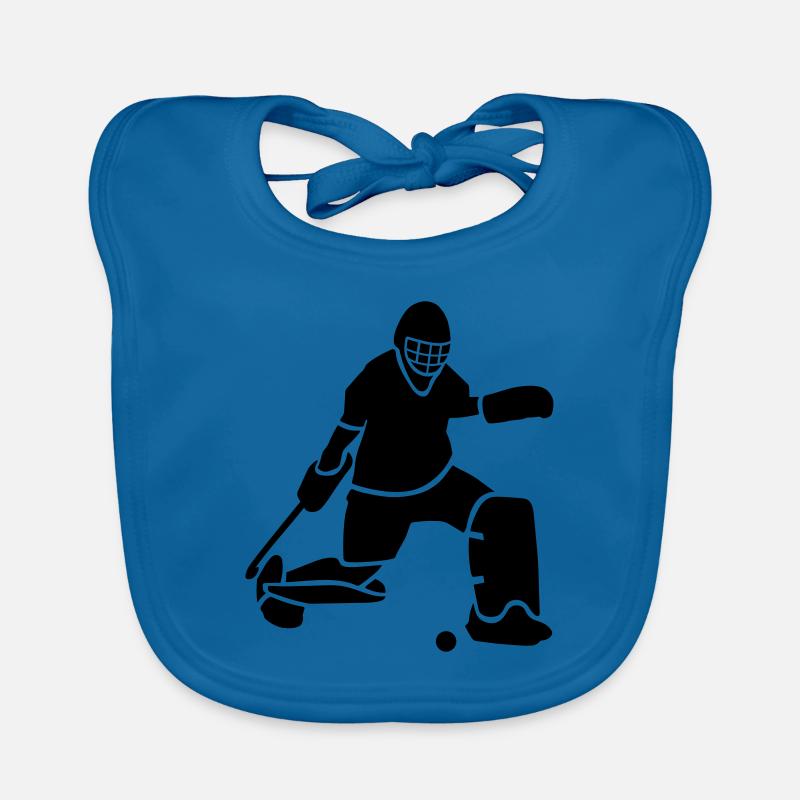 Feldhockey-Torwart - Baby Bio-Lätzchen - Pfauenblau