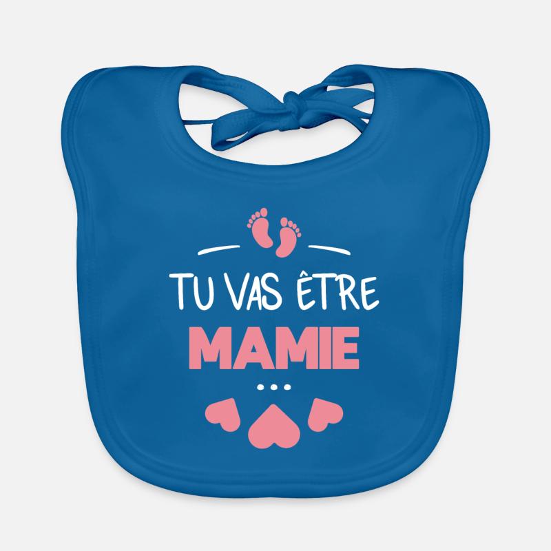 Tu vas être mamie - Bavoir bio Bébé - bleu paon