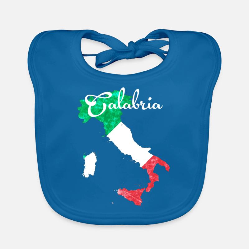 Calabre - Bavoir bio Bébé - bleu paon