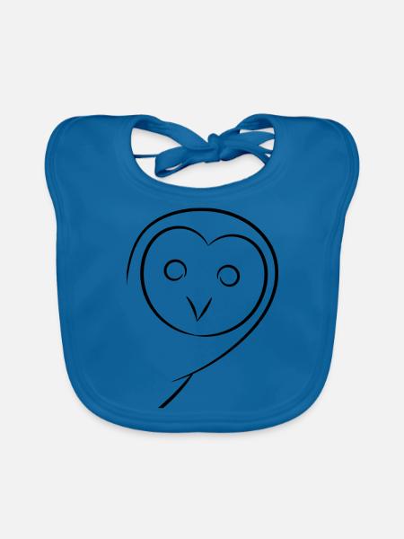 Eule - Baby Bio-Lätzchen - Pfauenblau - Vorne
