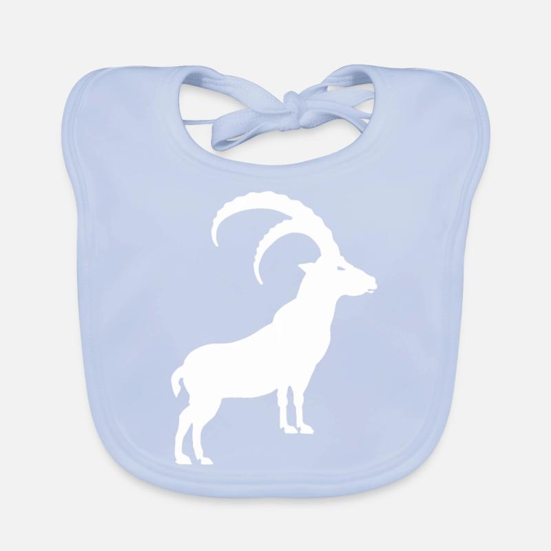 capricorn Print, Capricorn, Allgäu Mountains Organic Baby Bibs