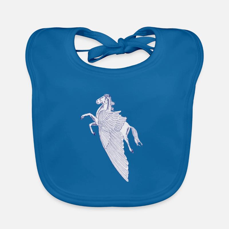 Pégase - Bavoir bio Bébé - bleu paon