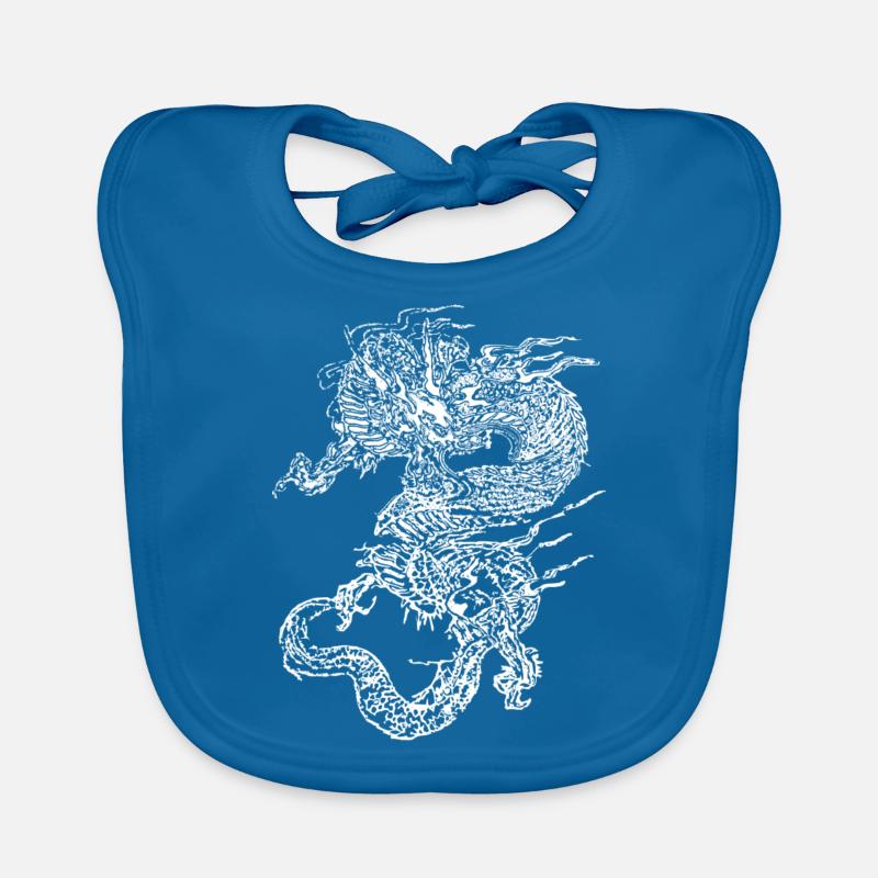 dragon white Organic Baby Bibs