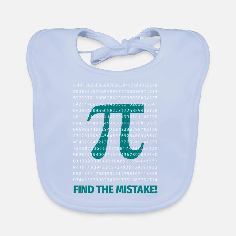 Pi Find the Error 3.14 - Math Genius - Number Nerd Organic Baby Bibs