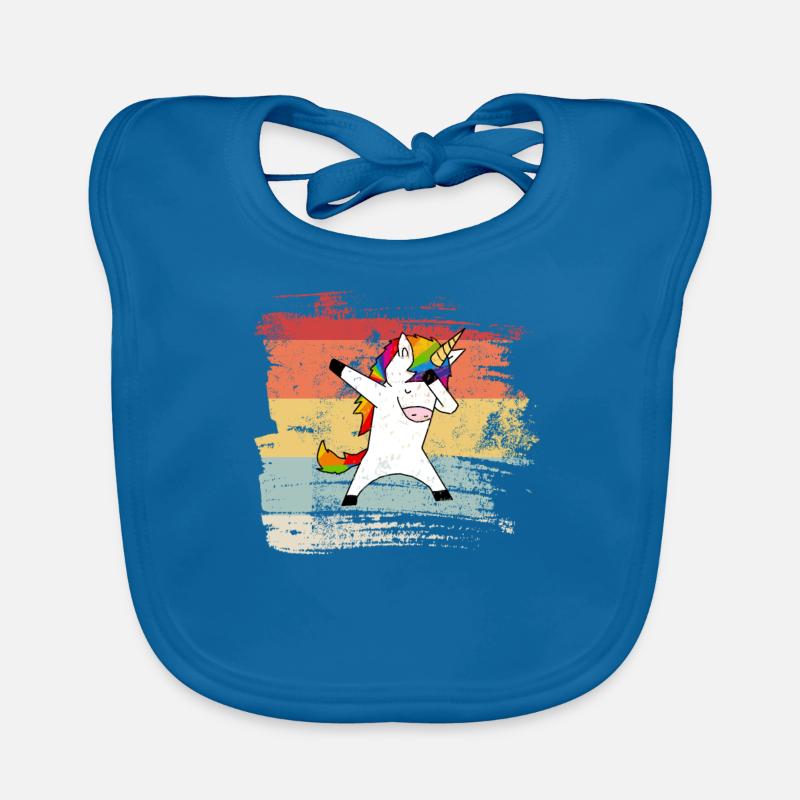 Einhorn Vintage Einhorn Regenbogen Dab Dabben Baby Bio-Lätzchen
