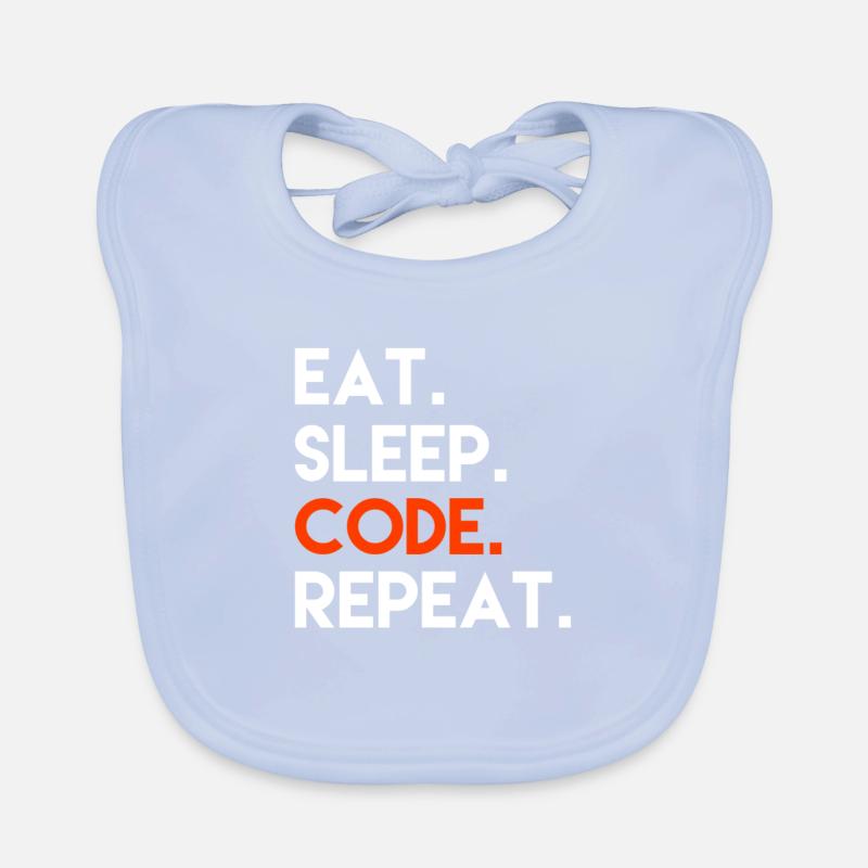 Eat Sleep Code Repeat Baby Bio-Lätzchen