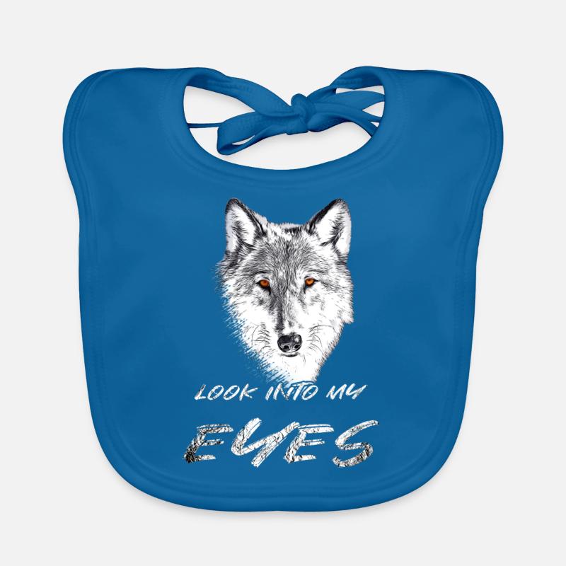 Wolf head with red eyes Organic Baby Bibs