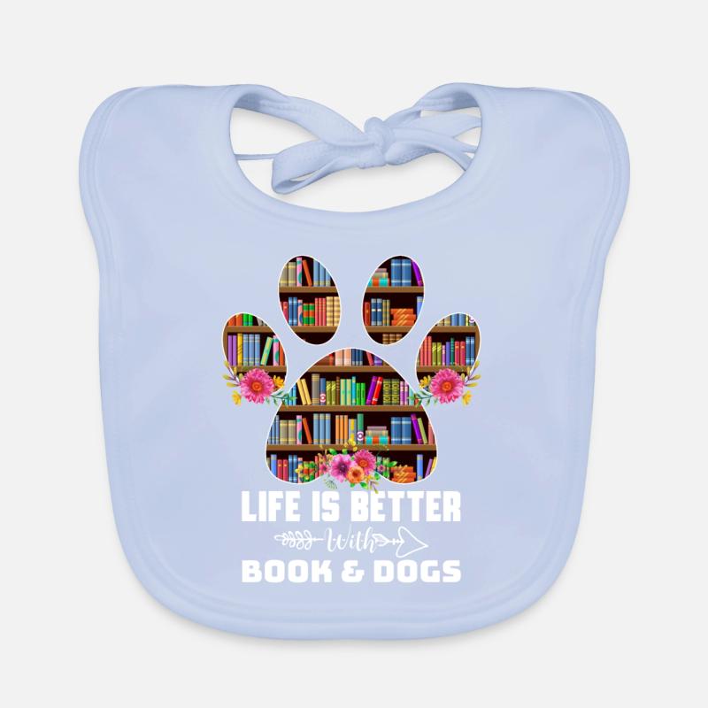 Das Leben ist besser mit Büchern Hunde Baby Bio-Lätzchen