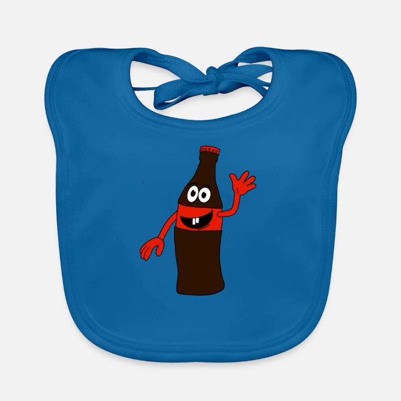 Bouteille de cola - Bavoir bio Bébé - bleu paon