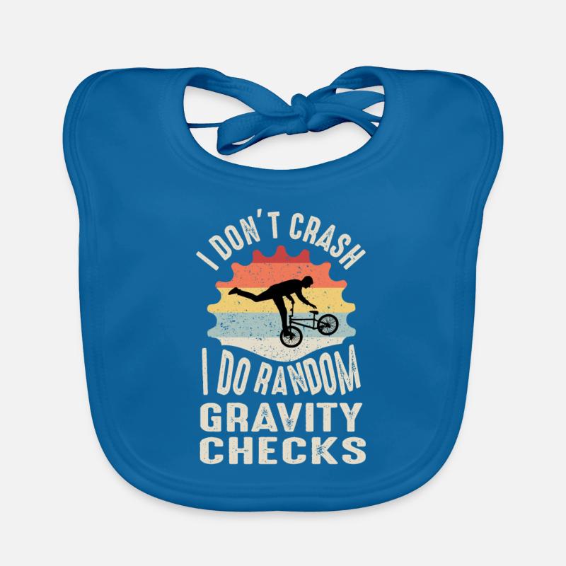 I Don’t Crash, I Do Random Gravity Checks - Bavoir bio Bébé - bleu paon